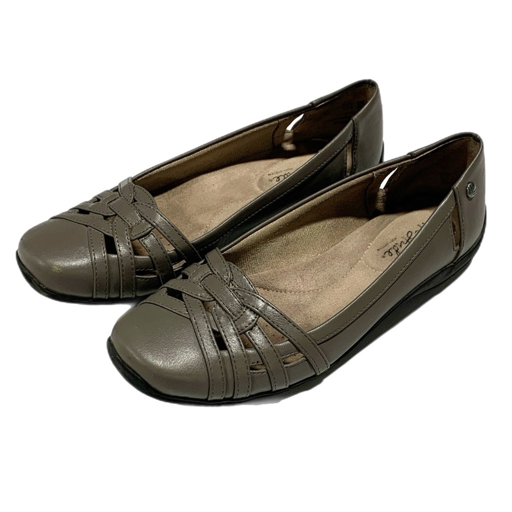 Life Stride Soft System Loafers Slip On  Women Brown Charcoal Tan Flats 7.5 3325